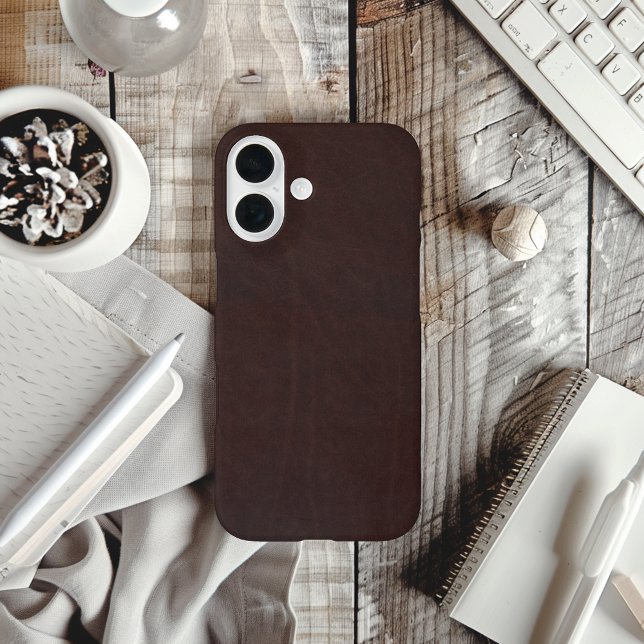 Coques Case-Mate iPhone Châtaigne foncé Brown Faux Cuir (Créateur téléchargé)