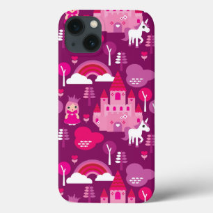 Coques Pour iPhone château de princesse et arc-en-ciel de licorne