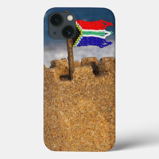 Coques Case-Mate iPhone Château De Sable Avec Drapeau Sud-Africain, Umhlan (Verso)