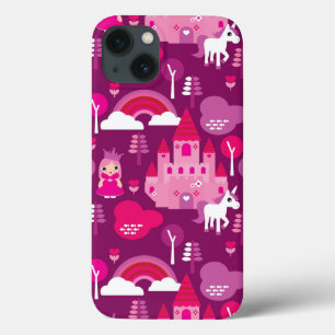 Coques Pour iPhone château princess et unicorne arc-en-ciel