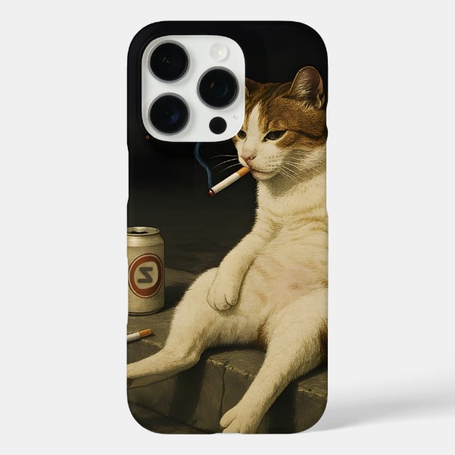 Coques Case-Mate iPhone Chaton Cigarette Drôle Chat Qui Fume Mème Générati (Verso)
