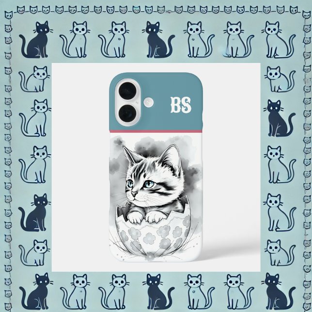 Coques Case-Mate iPhone Chaton de Pâques fantaisiste dans une coquille d'o (Créateur téléchargé)