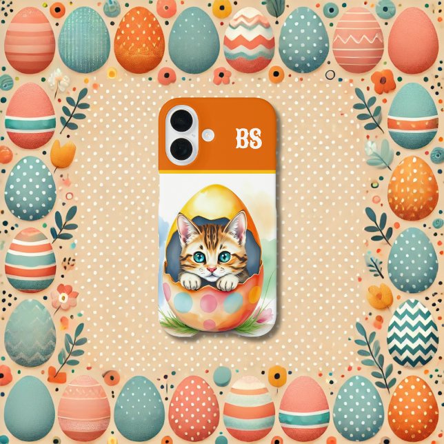 Coques Case-Mate iPhone chaton de Pâques géant en coquille florale (Créateur téléchargé)