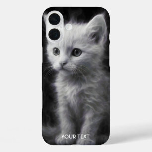 Coque Pour iPhone 16 Plus Chaton Fantastique Cute White Smoke