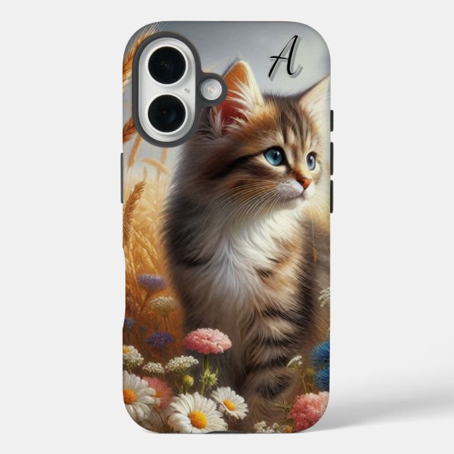 Coques Case-Mate iPhone Chaton mignon aquarelle chat iPhone  (Verso)