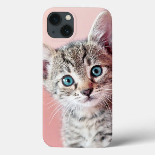 Etui iPhone 13 Chaton mignon avec les yeux bleus