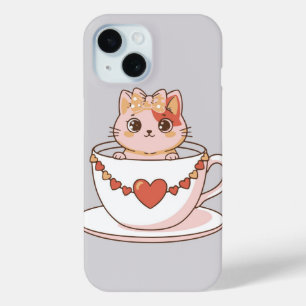 Coque Case-Mate iPhone Chaton Mignon dans une Tasse à Thé