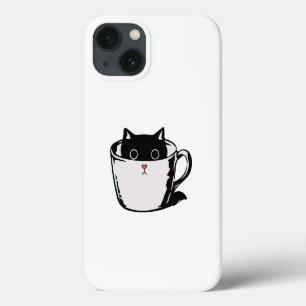 Case-Mate iPhone Case Chaton noir avec nez rouge caché dans une tasse