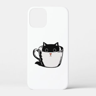 Case-Mate iPhone Case Chaton noir avec nez rouge caché dans une tasse