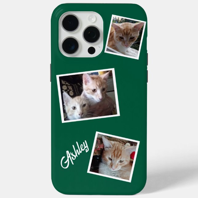 Coques Case-Mate iPhone Chats 3 Photos Collage Animaux de compagnie Nom Ve (Verso)