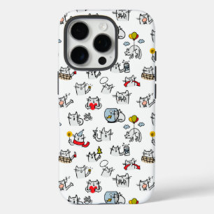 Coque iPhone 16 Pro Chats amusants, lait et magie.