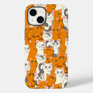 Coque Case-Mate iPhone Chats blancs et gingembre motif yeux verts yeux bl