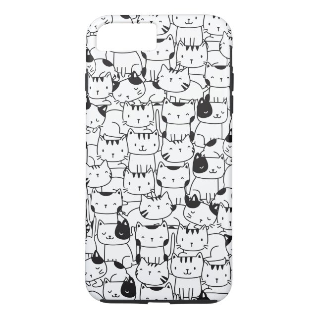 Coques Case-Mate iPhone Chats Blancs Et Noirs (Dos)