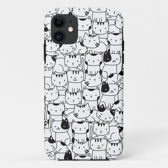 Coques Case-Mate iPhone Chats Blancs Et Noirs (Dos)