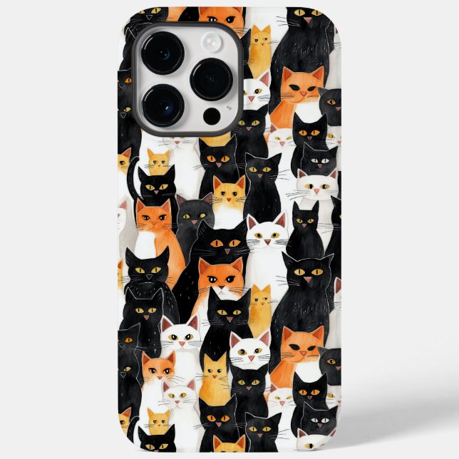 Coques Case-Mate iPhone Chats blancs orange noirs (Verso)