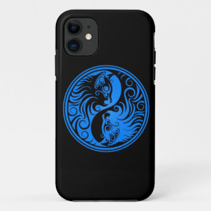 Coque Case-Mate Pour iPhone Chats bleus et noirs de Yin Yang