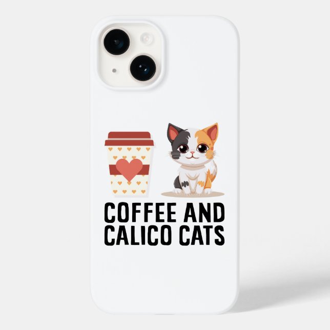 Coques Case-Mate iPhone Chats Calico et Café Chat Calico Drôle  (Verso)