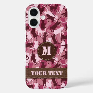Coque Pour iPhone 16 Chats Camouflage rose