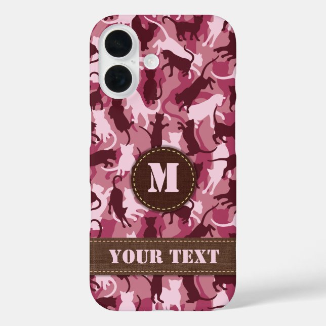 Coques Case-Mate iPhone Chats Camouflage rose (Verso)