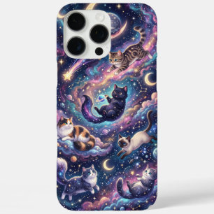 Coque iPhone 16 Pro Max Chats cosmiques parmi les étoiles