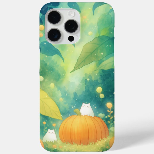 Coques Case-Mate iPhone Chats dans le champ de citrouilles (Verso)