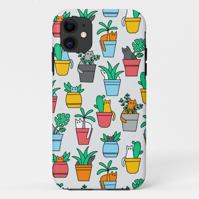 Coques Case-Mate iPhone Chats dans les pots à fleurs (Dos)