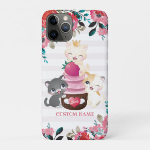 Case-Mate iPhone Case Chats de dessin animé floraux fantaisistes Gâteau