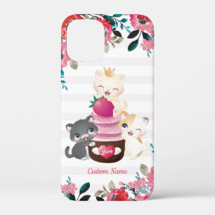 Case-Mate iPhone Case Chats de dessin animé floraux fantaisistes Gâteau