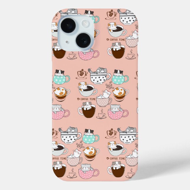 Coques Case-Mate iPhone Chats drôles de café (Verso)