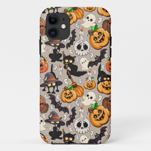 Coques Case-Mate iPhone Chats drôles de Halloween Fête (Dos)