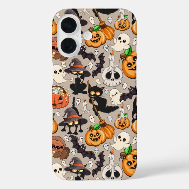 Coques Case-Mate iPhone Chats drôles de Halloween Fête (Verso)