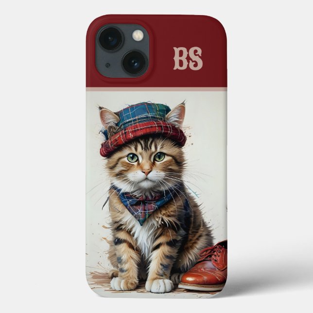 Coques Case-Mate iPhone Chats écossais déguisé - chats tartans charmants (Verso)