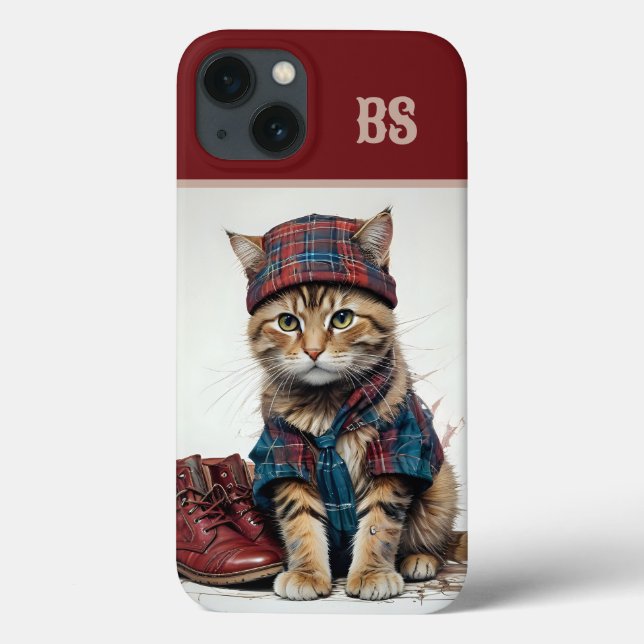 Coques Case-Mate iPhone Chats écossais déguisé - chats tartans charmants (Verso)
