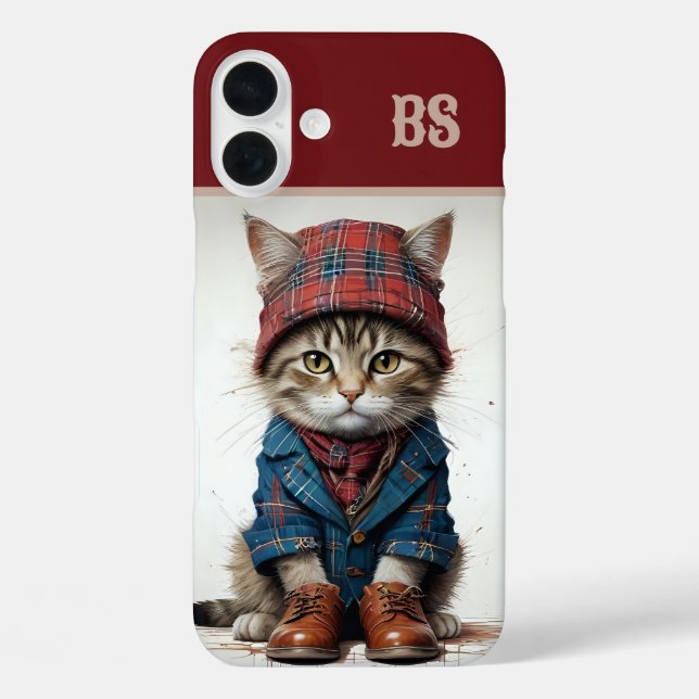 Coques Case-Mate iPhone Chats écossais déguisé - chats tartans charmants (Verso)
