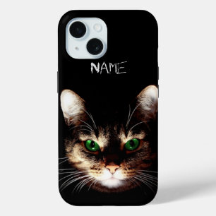 Coque Case-Mate iPhone Chats en Badass - Yeux verts Personnalisés