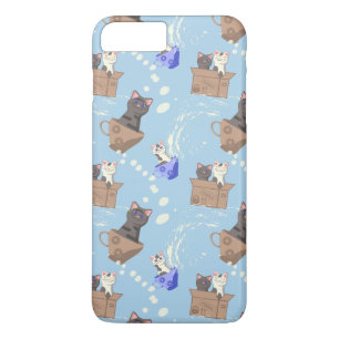 Case-Mate iPhone Case Chats en boîte et gouttes de lait sur bleu