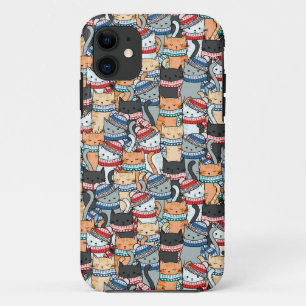 Case-Mate iPhone Case Chats en Écharpes d'hiver et Motif Casquette