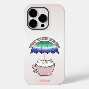 Coque Case-Mate iPhone Chats en Mug sous parapluie dans les couleurs gaie