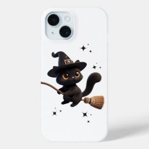 Coque Case-Mate iPhone Chats en sorcière noire d'Halloween à cheval Étoil