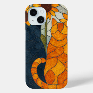Coque Case-Mate iPhone Chats en vitrail et conception d'art de tournesols