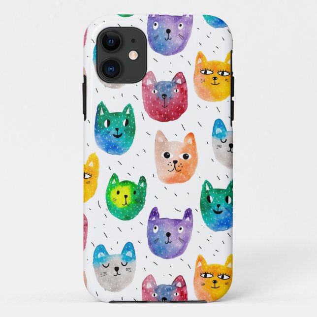 Coques Case-Mate iPhone Chats et amis d'aquarelle (Dos)