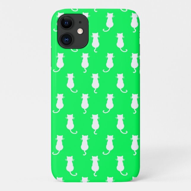 Coques Case-Mate iPhone Chats Fantaisistes Verts Pour Toujours (Dos)