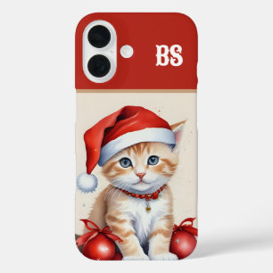 Coque Pour iPhone 16 Chats Festifs en costumes de Noël - Vibes de Noël