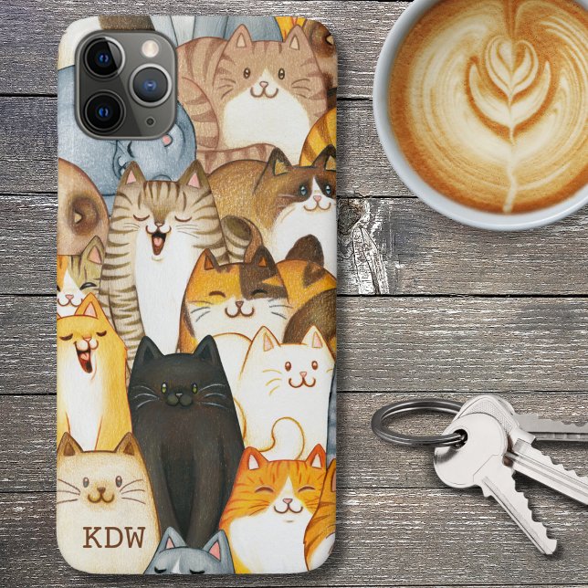 Coques Case-Mate iPhone Chats Galore Monogramme (Créateur téléchargé)