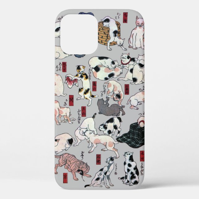 Coques Case-Mate iPhone Chats Japonais, Kuniyoshi (Couleur variable) (Verso)