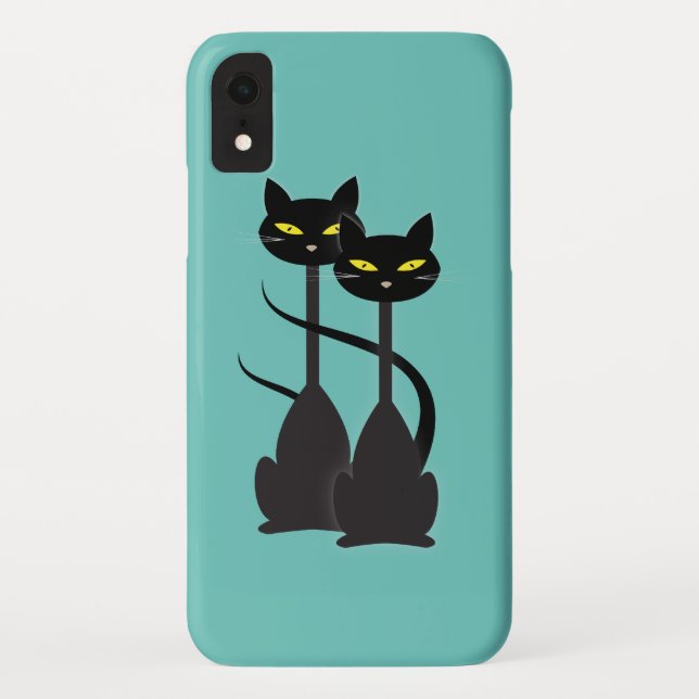 Coques Case-Mate iPhone Chats noirs aux longs cou (Dos)