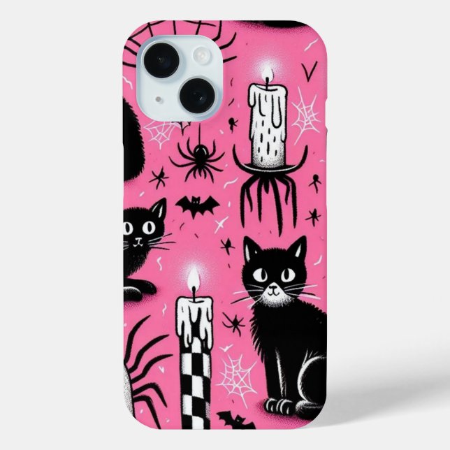 Coques Case-Mate iPhone Chats noirs & bougies (Verso)