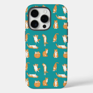 Coque iPhone 16 Pro Chats orange drôles