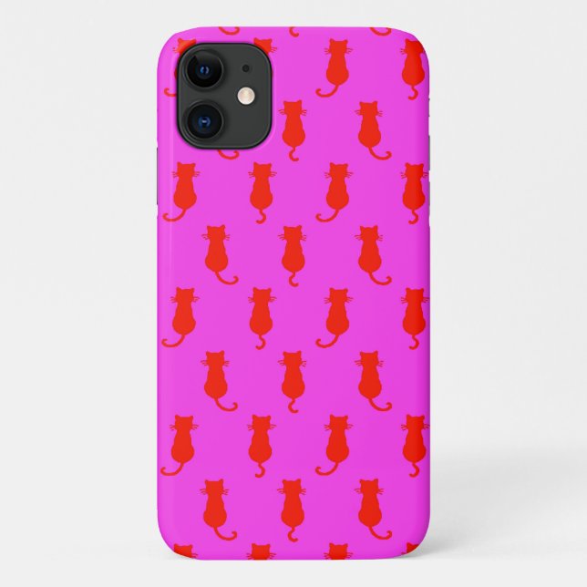 Coques Case-Mate iPhone Chats Rouges Fantaisistes Roses Pour Toujours (Dos)