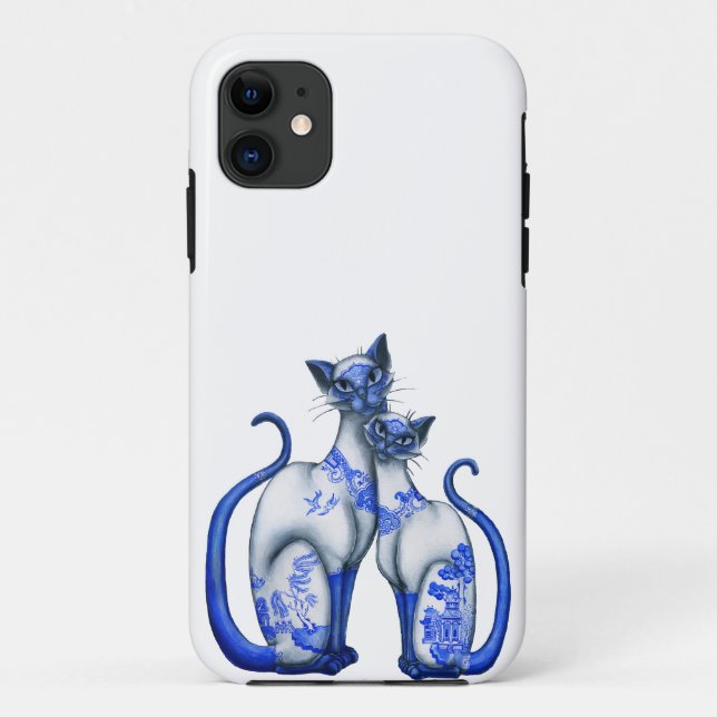 Coques Case-Mate iPhone Chats siamois de saule bleu (Dos)